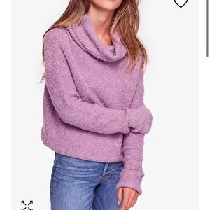 🎉 4 for 45 🎉 Free People Lavender Stormy Cowl Neck Sweater XS bin6